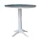 International Concepts Round 36 in Rd Top Ped Table, 12 in Leaf, Bar Ht, White/Heather Gray, 36 W, 48 L, 42.1 in H, Wood K05-36RXT-27B-6B-2 - alternate 8